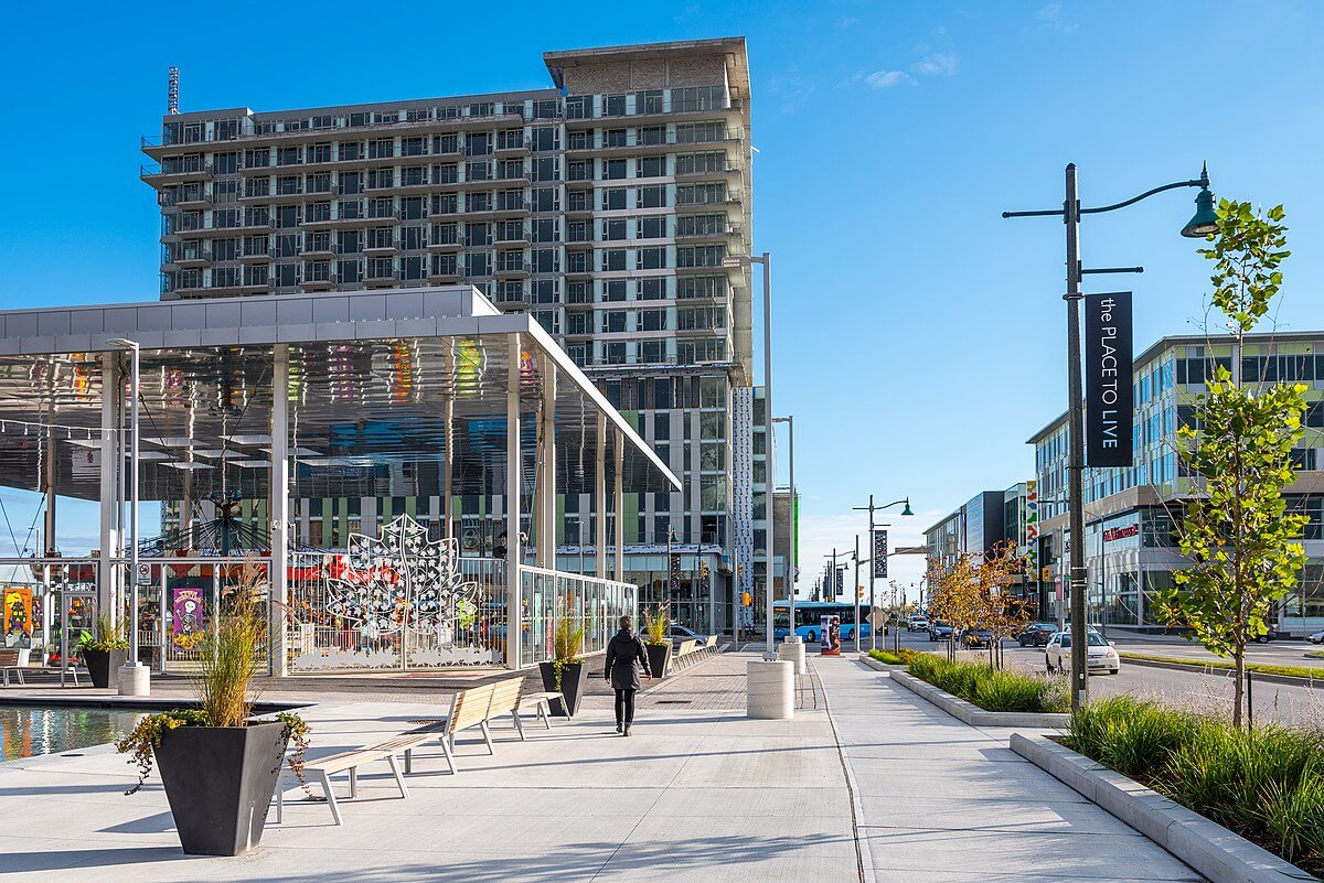 Downtown Markham on a sunny day.