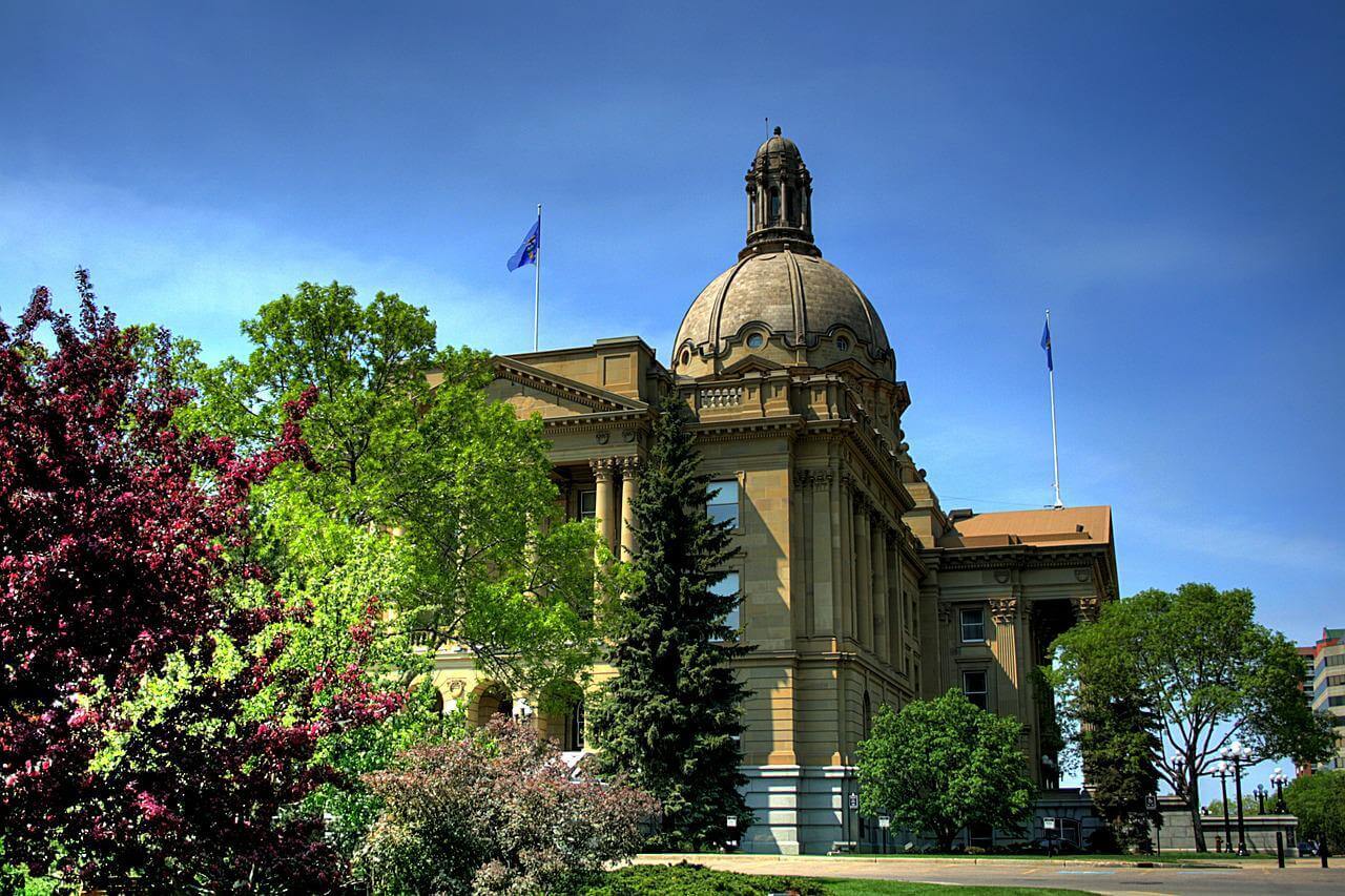 Edmonton building on sunny day.